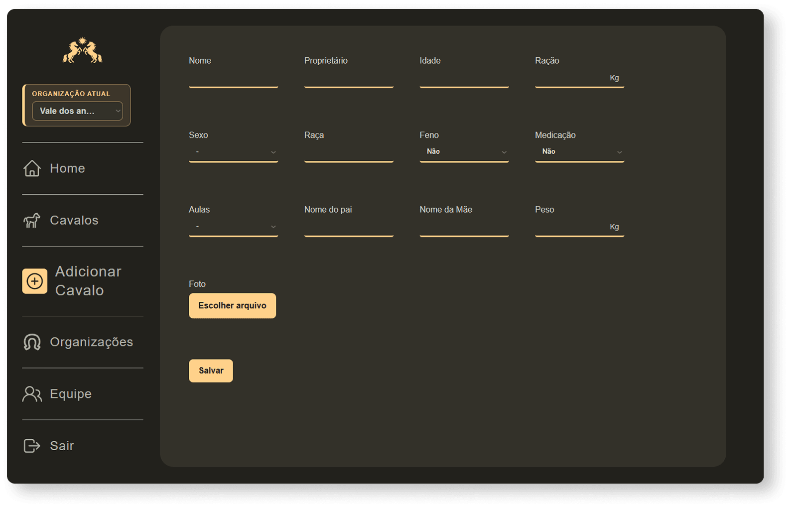 Add horse form screen